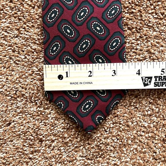 Silk Norton Ditto Men’s Necktie Red Abstract - Picture 4 of 6